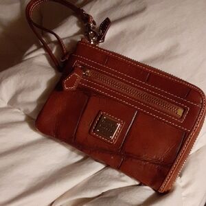 RARE Dooney& Bourke Croc Embossed Brown LeatherWristlet
